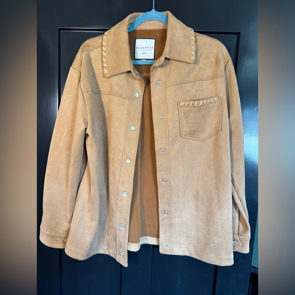 Tan Faux Suede Jacket - Picture 2 of 6